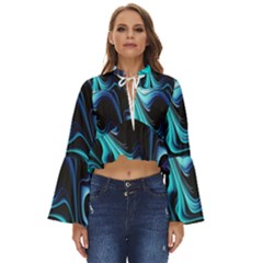 Nature Water Wave Architecture Boho Long Bell Sleeve Top