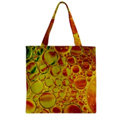 Oil Drop Water Oil Abstract Oily Zipper Grocery Tote Bag by Salmanaz77