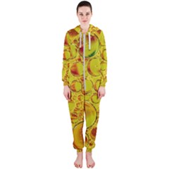 Oil Drop Water Oil Abstract Oily Hooded Jumpsuit (ladies)