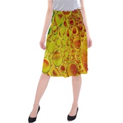 Oil Drop Water Oil Abstract Oily Midi Beach Skirt by Salmanaz77