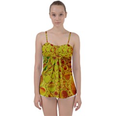 Oil Drop Water Oil Abstract Oily Babydoll Tankini Top by Salmanaz77