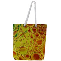 Oil Drop Water Oil Abstract Oily Full Print Rope Handle Tote (large) by Salmanaz77