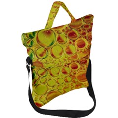 Oil Drop Water Oil Abstract Oily Fold Over Handle Tote Bag by Salmanaz77