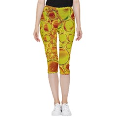 Oil Drop Water Oil Abstract Oily Inside Out Lightweight Velour Capri Leggings 