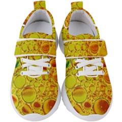 Oil Drop Water Oil Abstract Oily Kids  Velcro Strap Shoes by Salmanaz77