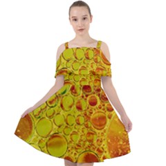 Oil Drop Water Oil Abstract Oily Cut Out Shoulders Chiffon Dress by Salmanaz77