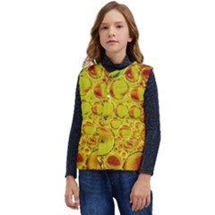 Oil Drop Water Oil Abstract Oily Kid s Button Up Puffer Vest	