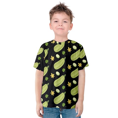 Zucchini Pat 11 Kids  Cotton T-shirt by CocoBellKidsTV24