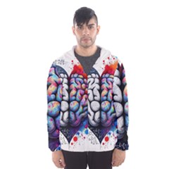 Brain Heart Math Men s Hooded Windbreaker