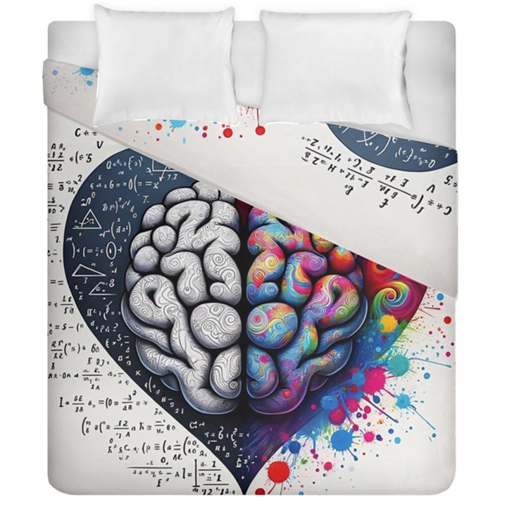 Brain Heart Math Duvet Cover Double Side (California King Size)