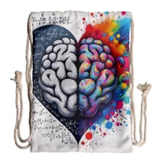 Brain Heart Math Drawstring Bag (large) by Salmanaz77