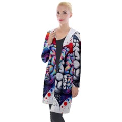 Brain Heart Math Hooded Pocket Cardigan