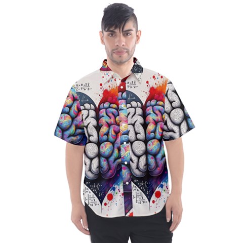 Brain Heart Math Men s Short Sleeve Shirt by Salmanaz77