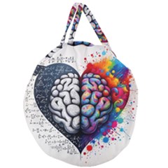 Brain Heart Math Giant Round Zipper Tote by Salmanaz77