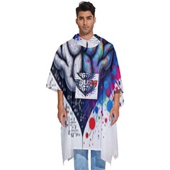 Brain Heart Math Men s Hooded Rain Ponchos by Salmanaz77