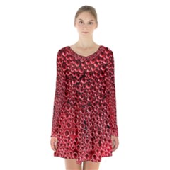 Drops Water Drops Trypophobia Long Sleeve Velvet V-neck Dress