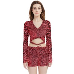 Drops Water Drops Trypophobia Velvet Wrap Crop Top And Shorts Set by Salmanaz77