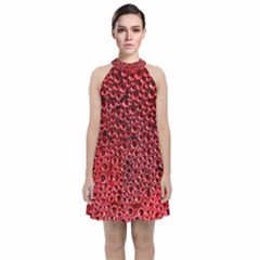 Drops Water Drops Trypophobia Velvet Halter Neckline Dress 