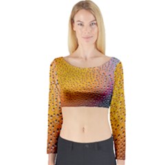 Rain Water Raindrops Droplets Long Sleeve Crop Top by Salmanaz77