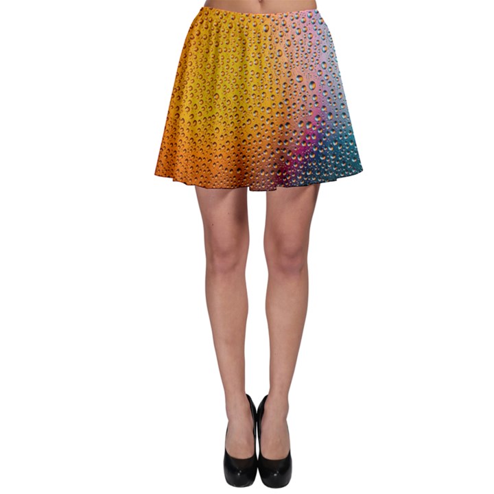 Rain Water Raindrops Droplets Skater Skirt