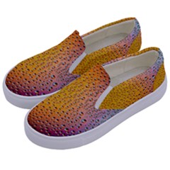 Rain Water Raindrops Droplets Kids  Canvas Slip Ons by Salmanaz77