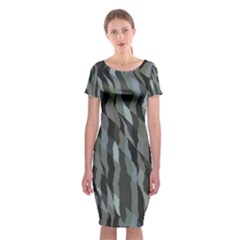 Intricate Camo Print Design Bk Classic Short Sleeve Midi Dress by dflcprintsclothing