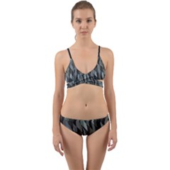 Intricate Camo Print Design Bk Wrap Around Bikini Set by dflcprintsclothing