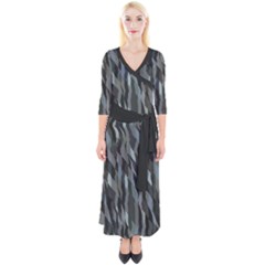 Intricate Camo Print Design Bk Quarter Sleeve Wrap Maxi Dress by dflcprintsclothing