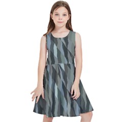 Intricate Camo Print Design Bk Kids  Skater Dress by dflcprintsclothing