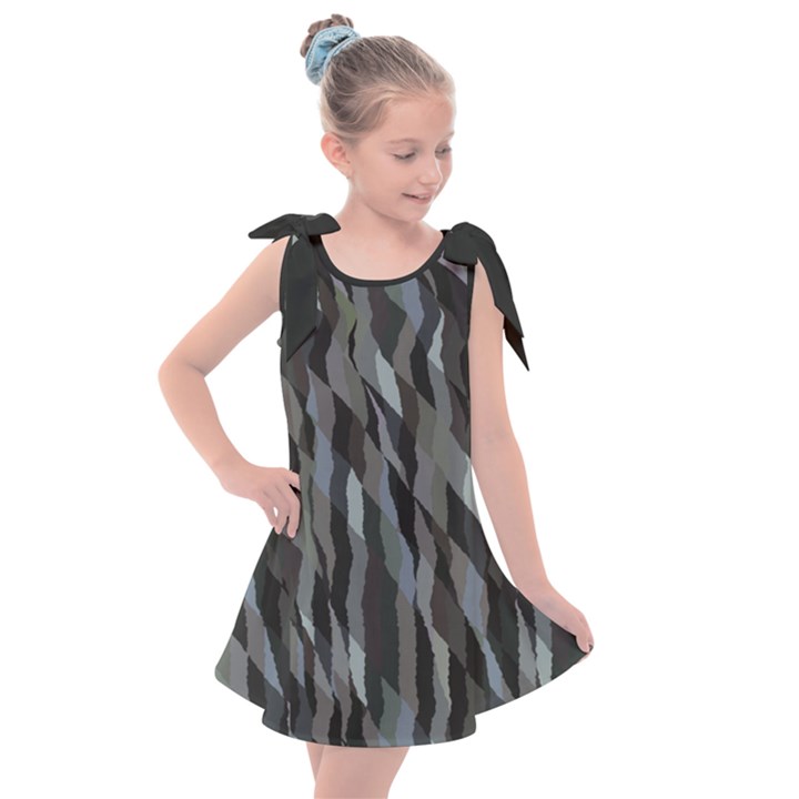 Intricate Camo Print Design Bk Kids  Tie Up Tunic Dress