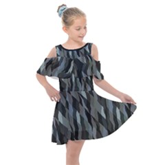 Intricate Camo Print Design Bk Kids  Shoulder Cutout Chiffon Dress by dflcprintsclothing