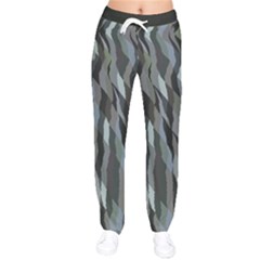 Intricate Camo Print Design Bk Women Velvet Drawstring Pants