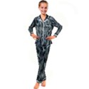 Intricate Camo Print Design Bk Kids  Satin Long Sleeve Pajamas Set View1