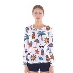 Summer Pineapple Fruit Tropical Women s Long Sleeve T-shirt