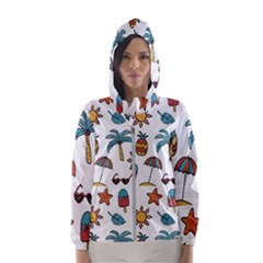 Summer Pineapple Fruit Tropical Women s Hooded Windbreaker