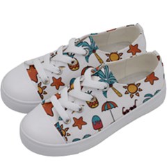 Summer Pineapple Fruit Tropical Kids  Low Top Canvas Sneakers by Grandong