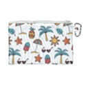 Summer Pineapple Fruit Tropical Canvas Cosmetic Bag (Large) View2