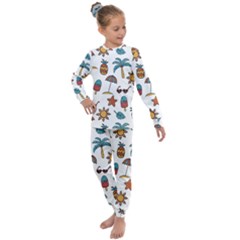 Summer Pineapple Fruit Tropical Kids  Long Sleeve Set 