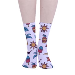 Summer Pineapple Fruit Tropical Smooth Crew Length Tube Socks