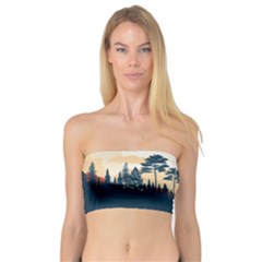 Summer Lake Forest Sunset Deer Water Bandeau Top by Grandong