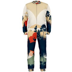 Summer Lake Forest Sunset Deer Water Onepiece Jumpsuit (men)