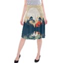 Summer Lake Forest Sunset Deer Water Midi Beach Skirt View1