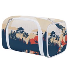 Summer Lake Forest Sunset Deer Water Toiletries Pouch by Grandong