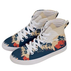 Summer Lake Forest Sunset Deer Water Men s Hi-top Skate Sneakers by Grandong