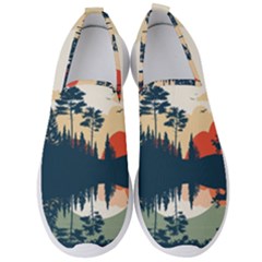 Summer Lake Forest Sunset Deer Water Men s Slip On Sneakers by Grandong