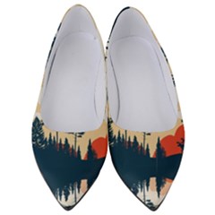 Summer Lake Forest Sunset Deer Water Women s Low Heels by Grandong