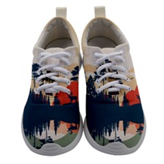 Summer Lake Forest Sunset Deer Water Women Athletic Shoes by Grandong