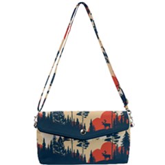 Summer Lake Forest Sunset Deer Water Removable Strap Clutch Bag by Grandong