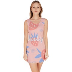 July Summer Strawberry Pink Berry Bodycon Dress by Grandong