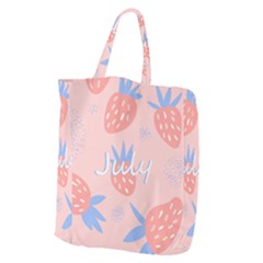 July Summer Strawberry Pink Berry Giant Grocery Tote by Grandong